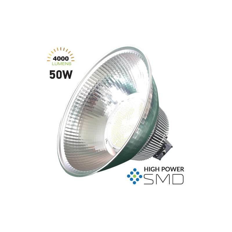 Campana industrial led SMD 6000K 50W con reflector 45