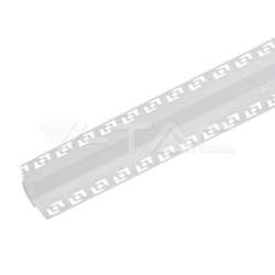 Perfil aluminio V tira LED empotrable 2 metros-Difusor plano Milky cover