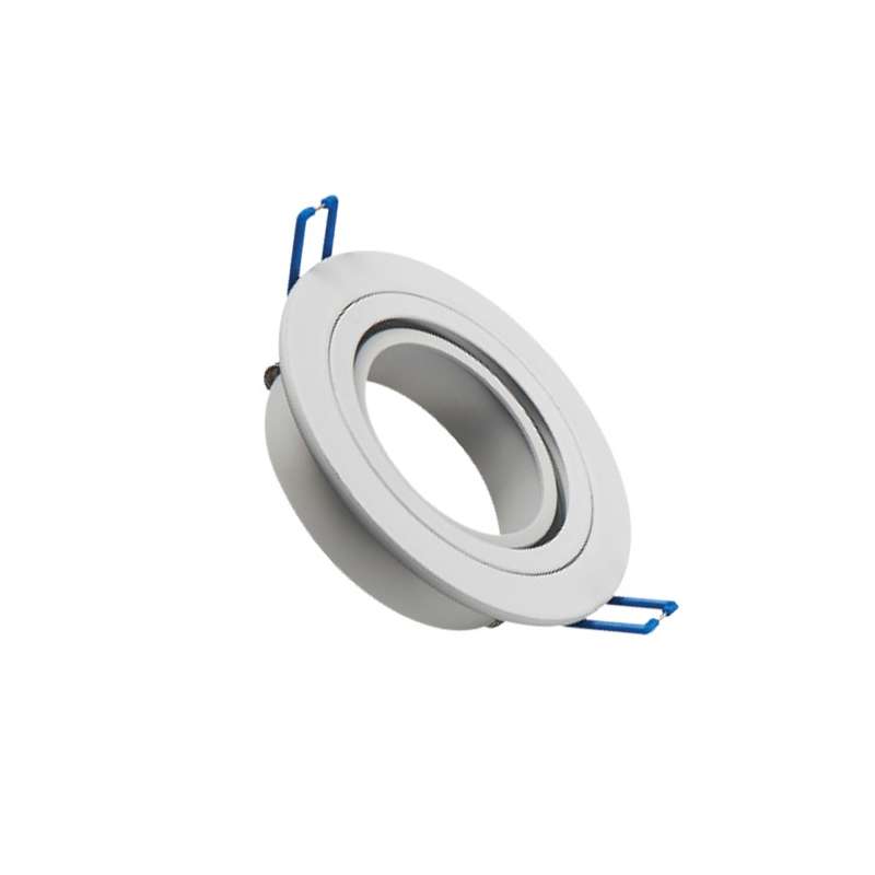Aro empotrable para bombilla circular basculante blanco Aluminio