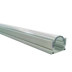 Perfil aluminio tira led superficie 1 mts. - Difusor curvo transparente