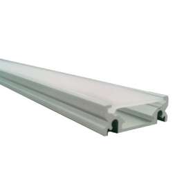 Perfil aluminio XL tira led superficie 1 mts. - Difusor plano opal