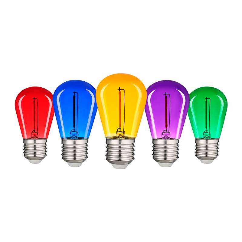 Bombillas LED E27 1W en diferentes colores