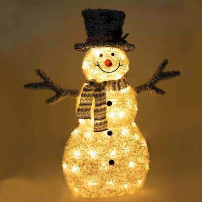 Muñeco de nieve con luces...