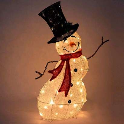 Muñeco de nieve con luces...