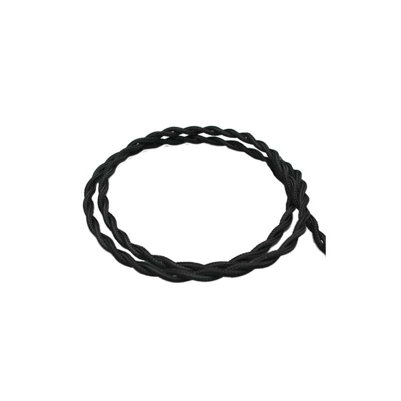 Cable textil trenzado color negro 2x0.75mm 