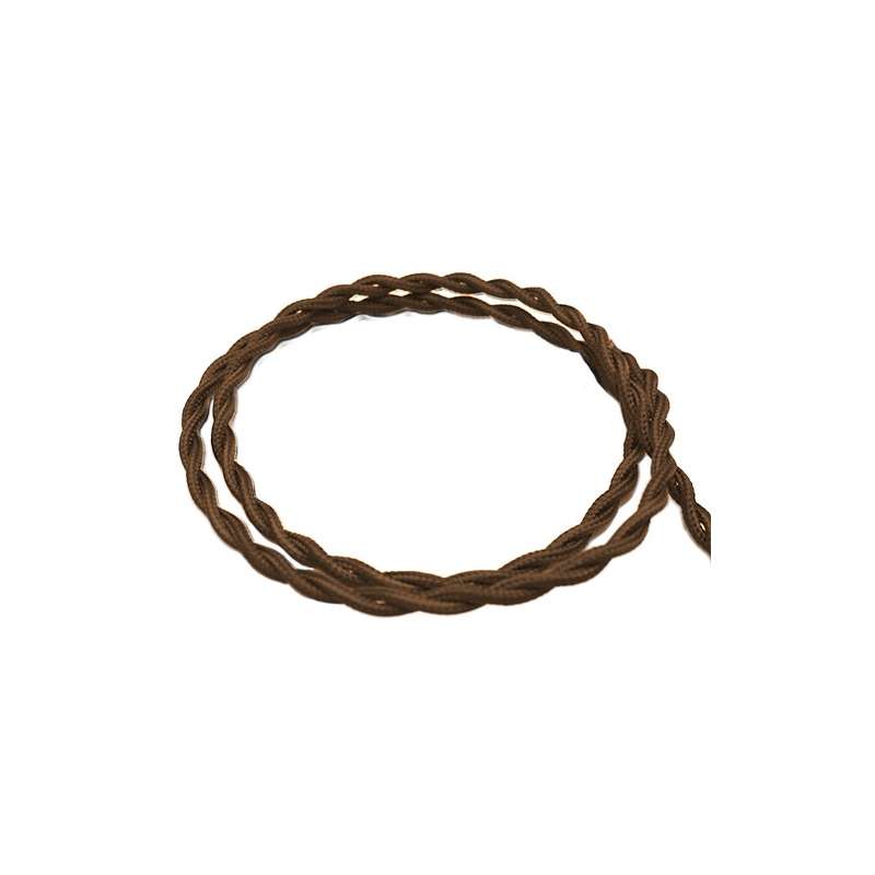 Cable textil trenzado color marrón 2x0.75mm 