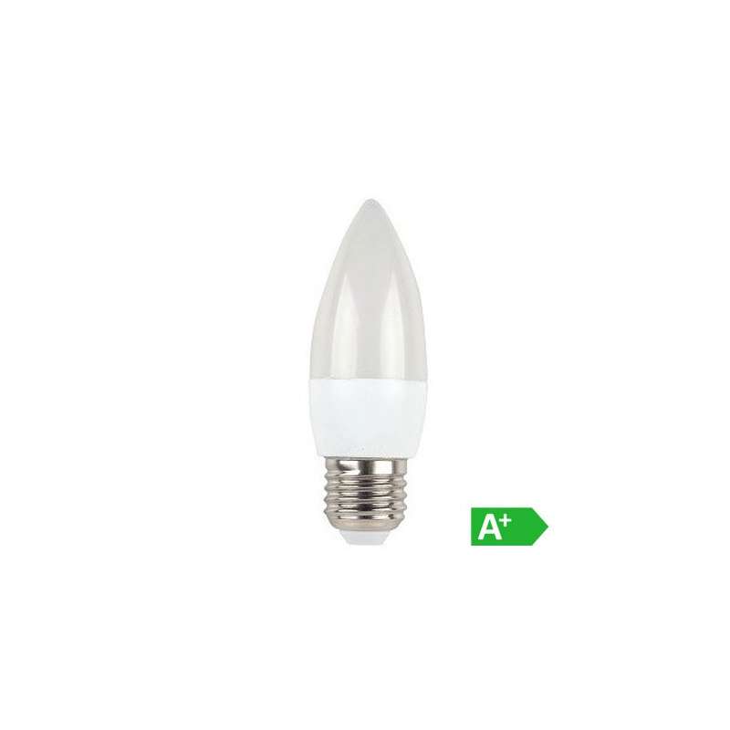 Lámpara led vela E27 6W 200° tapa blanca