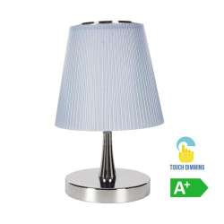 Lámpara de mesa LED Serie Classic 5W. Cuerpo cromo y azul. Touch Dimming. Touch Dimming