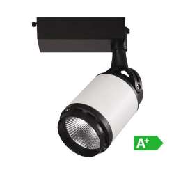 Foco Proyector LED COB Series Infinity para Carril de 4 Núcleos 10W 24° Blanco y Negro