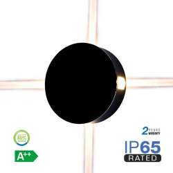 Aplique LED de pared Serie Supreme Round 4W 360° IP65 Negro