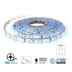 Tira LED SMD 5050 RGB+3000K 10.8W/m 60 leds/m 12V IP20 5 metros