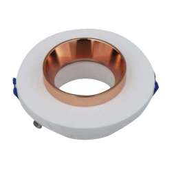 Aro empotrable para bombilla LED GU10 yeso circular blanco y rose gold
