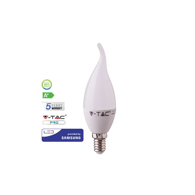 Bombilla LED Samsung Vela efecto llama C37 E14 5.5W 200° V-TAC PRO