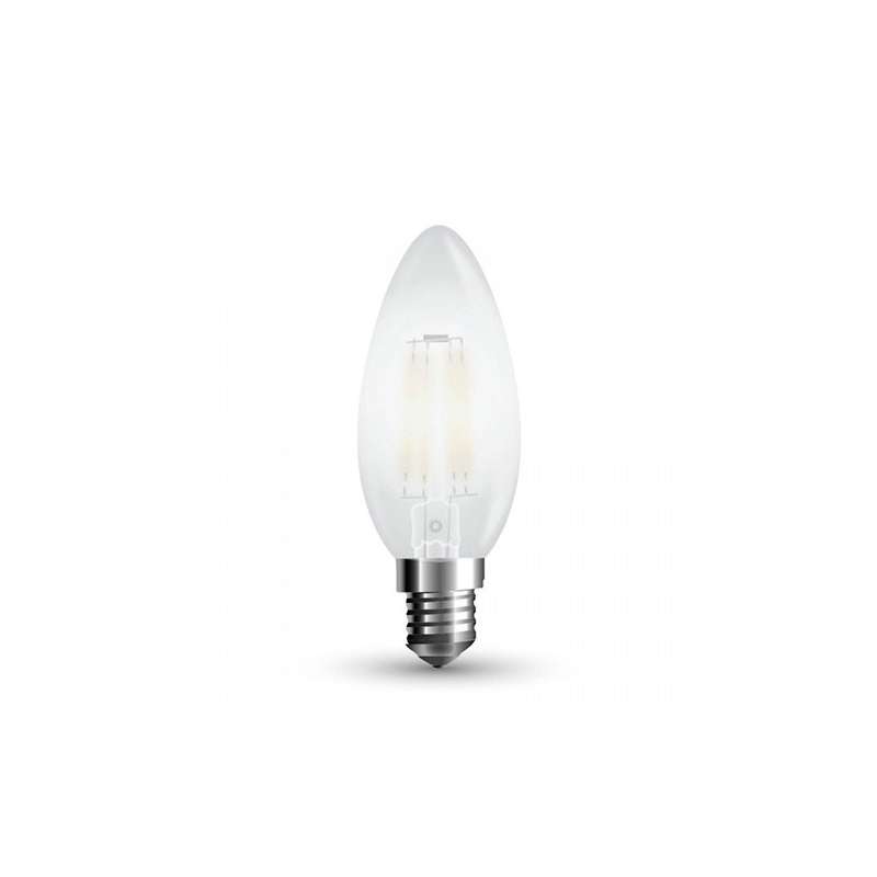 Lámpara LED vela Filament Frost Cover E14 2700K 4W 300° Regulable