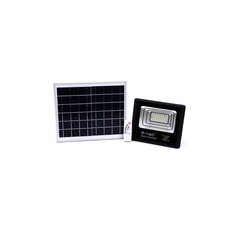 Foco proyector LED Solar 4000K 40W 120° IP65 Negro