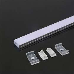 Perfil aluminio Maxi tira LED en superficie 2 m - Difusor plano White cover