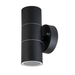 Aplique LED de pared serie Design Line Curve IP44 Negro para 2 bombillas GU10