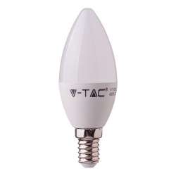 Bombilla LED vela E14 4000K 5.5W 200° tapa blanca