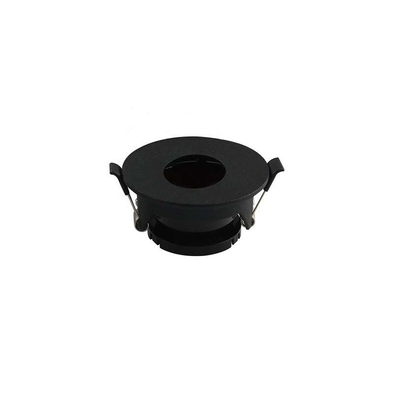 Aro empotrable circular para bombilla LED GU10 negro