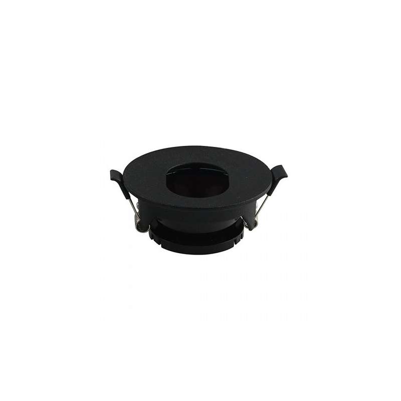 Aro empotrable circular con apertura oval para bombilla LED GU10 Negro