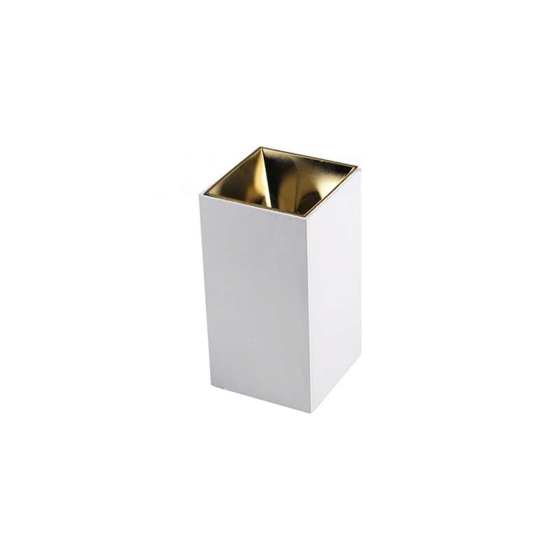 Aplique superficie para bombilla LED GU10 elegant rectangular oro+blanco