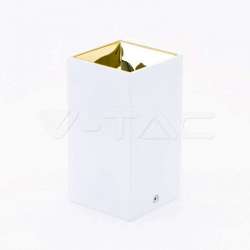 Aplique superficie para bombilla LED GU10 elegant rectangular oro+blanco