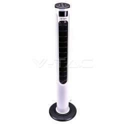 Ventilador con indicador de temperatura+control remoto 55W 1200mm Blanco y Negro