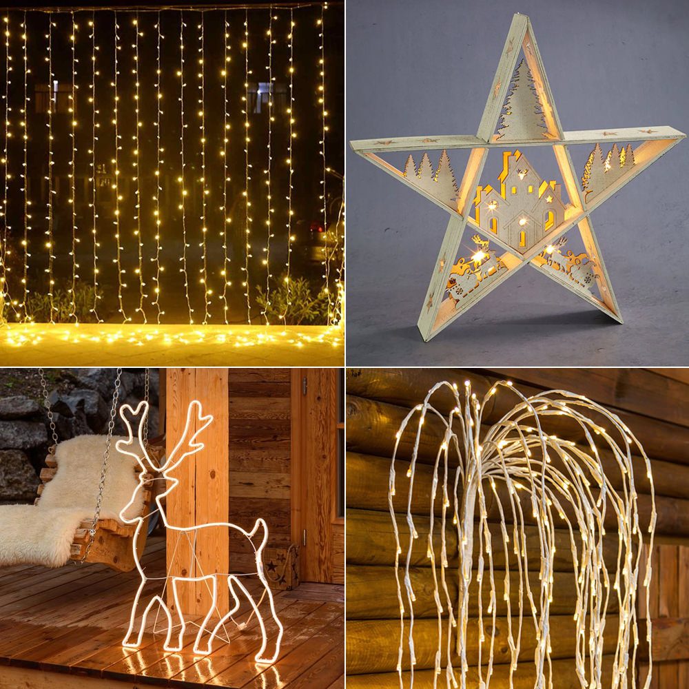 luzes de natal LED para lojas e montras