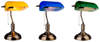 Lámpara de mesa para LED Banker de estilo Vintage